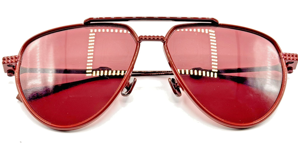 Valentino Sunglasses V-STUD II VLS-133F Red Aviator Anti-Reflective 59-14.5-142